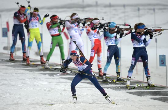 2014 Winter Olympics. Biathlon. Women. Pursuit race