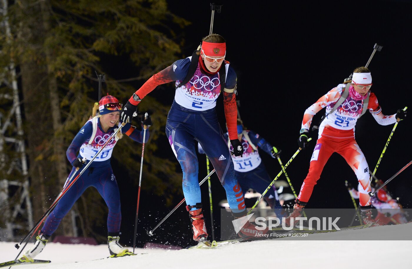 2014 Winter Olympics. Biathlon. Women. Pursuit race