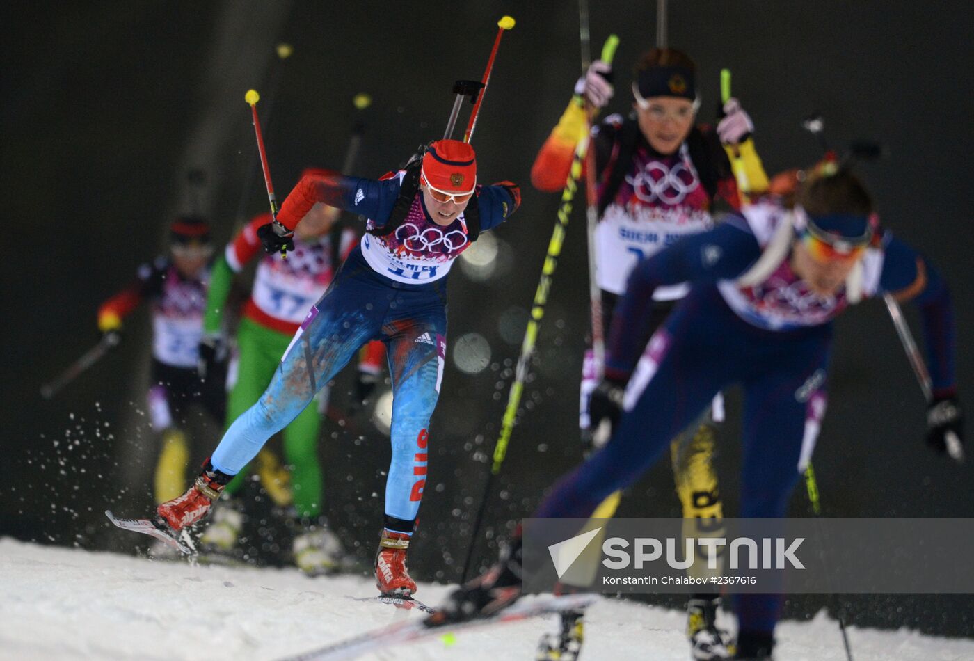 2014 Winter Olympics. Biathlon. Women. Pursuit race