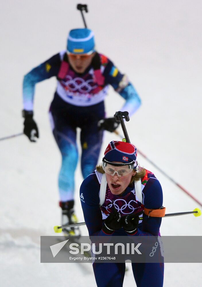 2014 Winter Olympics. Biathlon. Women. Pursuit race