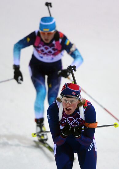 2014 Winter Olympics. Biathlon. Women. Pursuit race