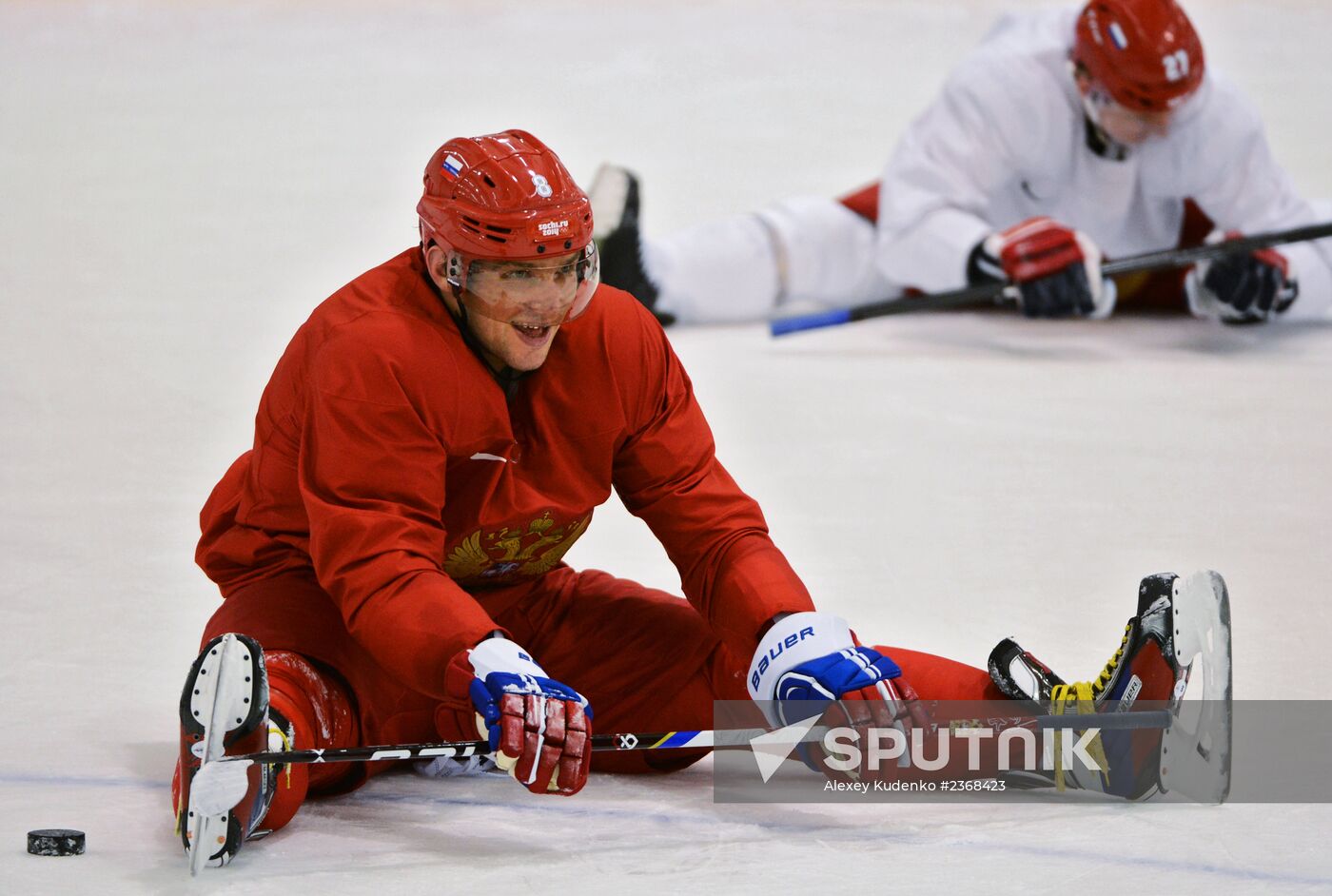 2014. Olympics. Hockey. Training session of Russian men's national team