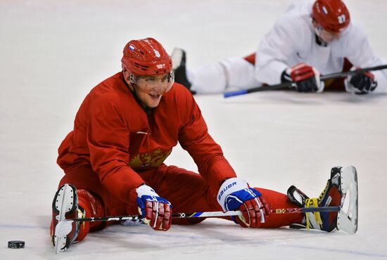 2014. Olympics. Hockey. Training session of Russian men's national team
