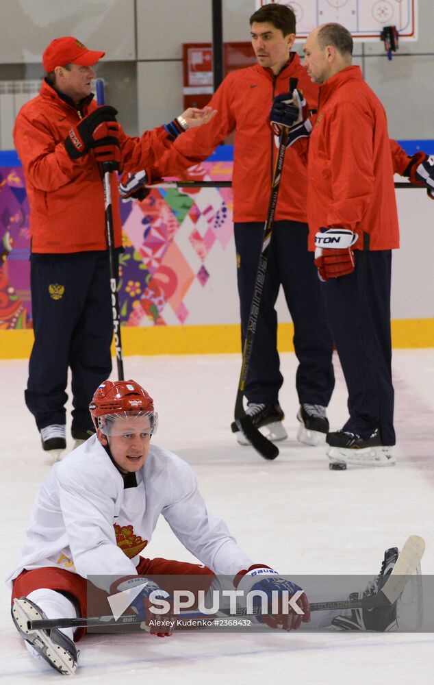 2014. Olympics. Hockey. Training session of Russian men's national team