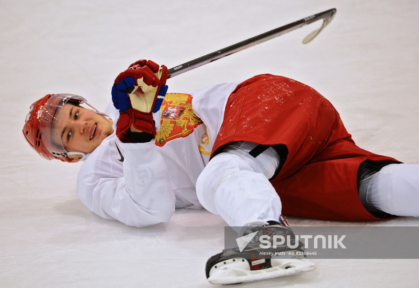 2014. Olympics. Hockey. Training session of Russian men's national team