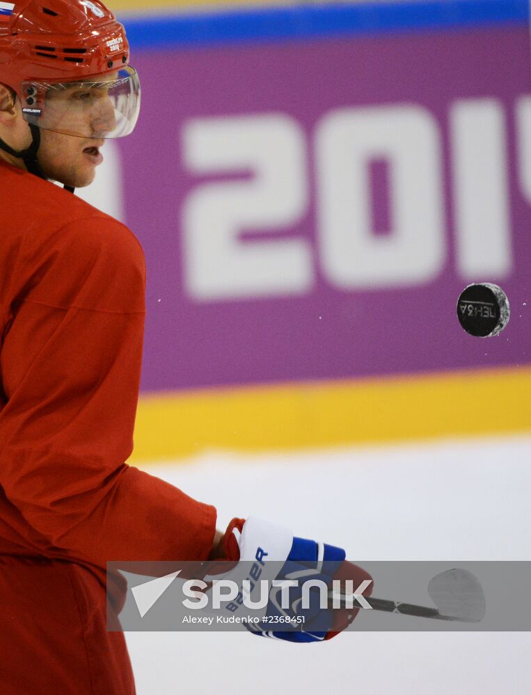 2014. Olympics. Hockey. Training session of Russian men's national team