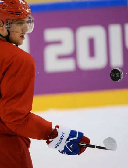 2014. Olympics. Hockey. Training session of Russian men's national team