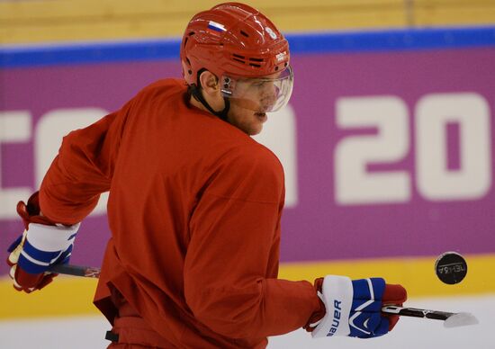 2014. Olympics. Hockey. Training session of Russian men's national team