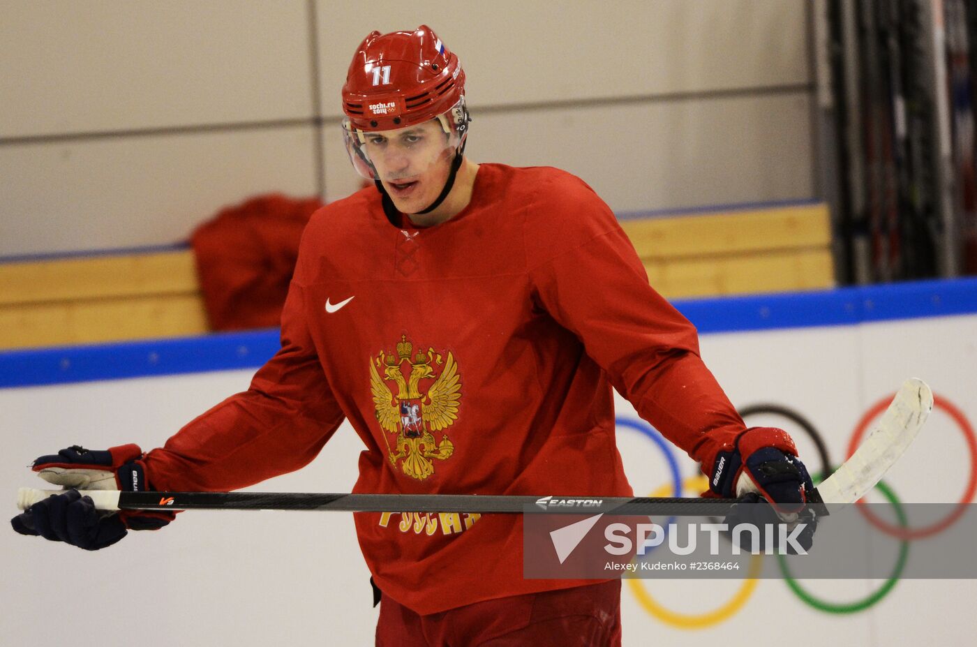 2014. Olympics. Hockey. Training session of Russian men's national team