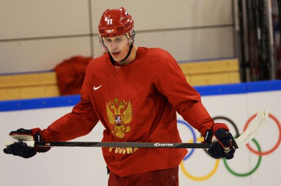 2014. Olympics. Hockey. Training session of Russian men's national team
