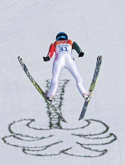 2014 Winter Olympics. Nordic combined. Individual race. Normal hill