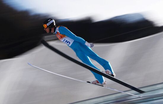 2014 Winter Olympics. Nordic combined. Individual race. Normal hill