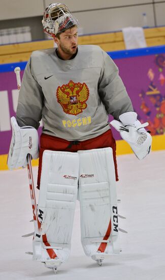 2014. Olympics. Hockey. Training session of Russian men's national team