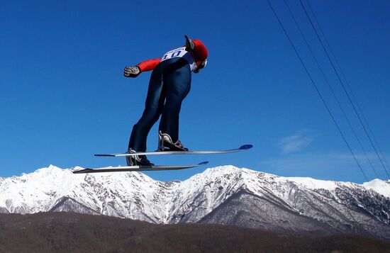 2014 Winter Olympics. Nordic combined. Individual race. Normal hill