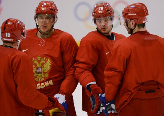 2014. Olympics. Hockey. Training session of Russian men's national team