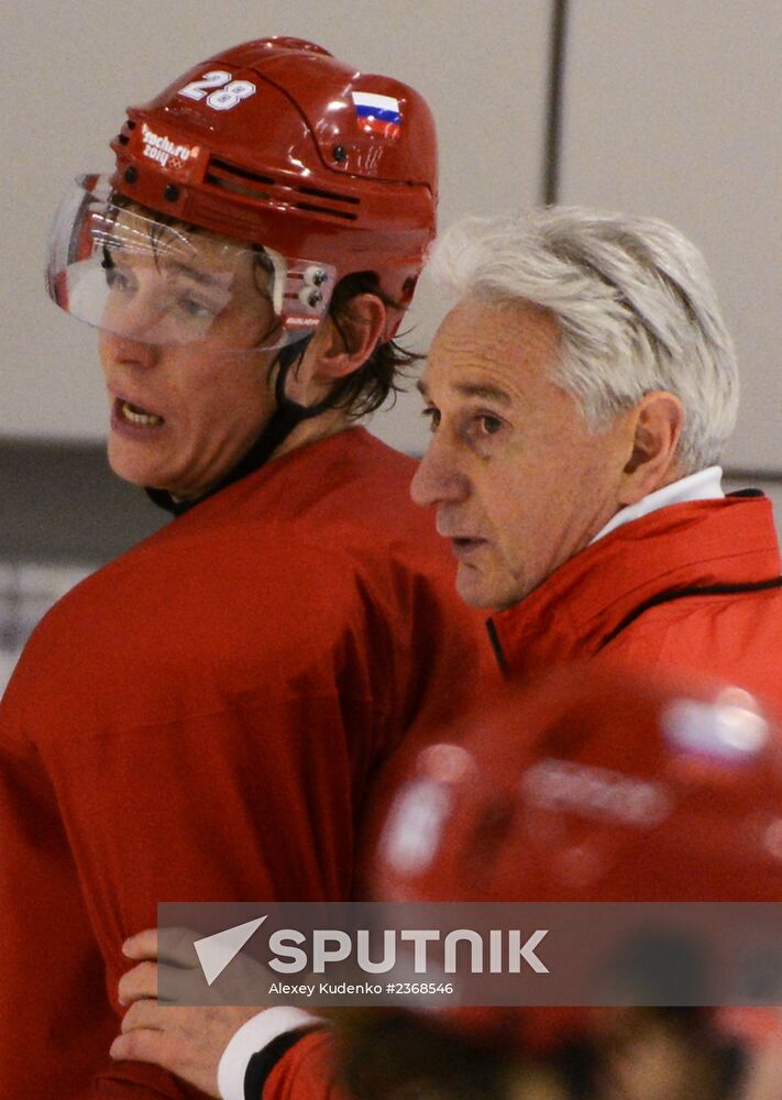 2014. Olympics. Hockey. Training session of Russian men's national team
