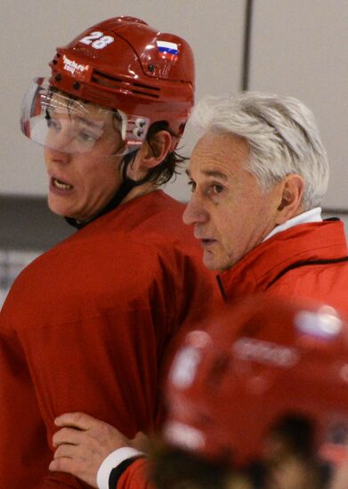 2014. Olympics. Hockey. Training session of Russian men's national team