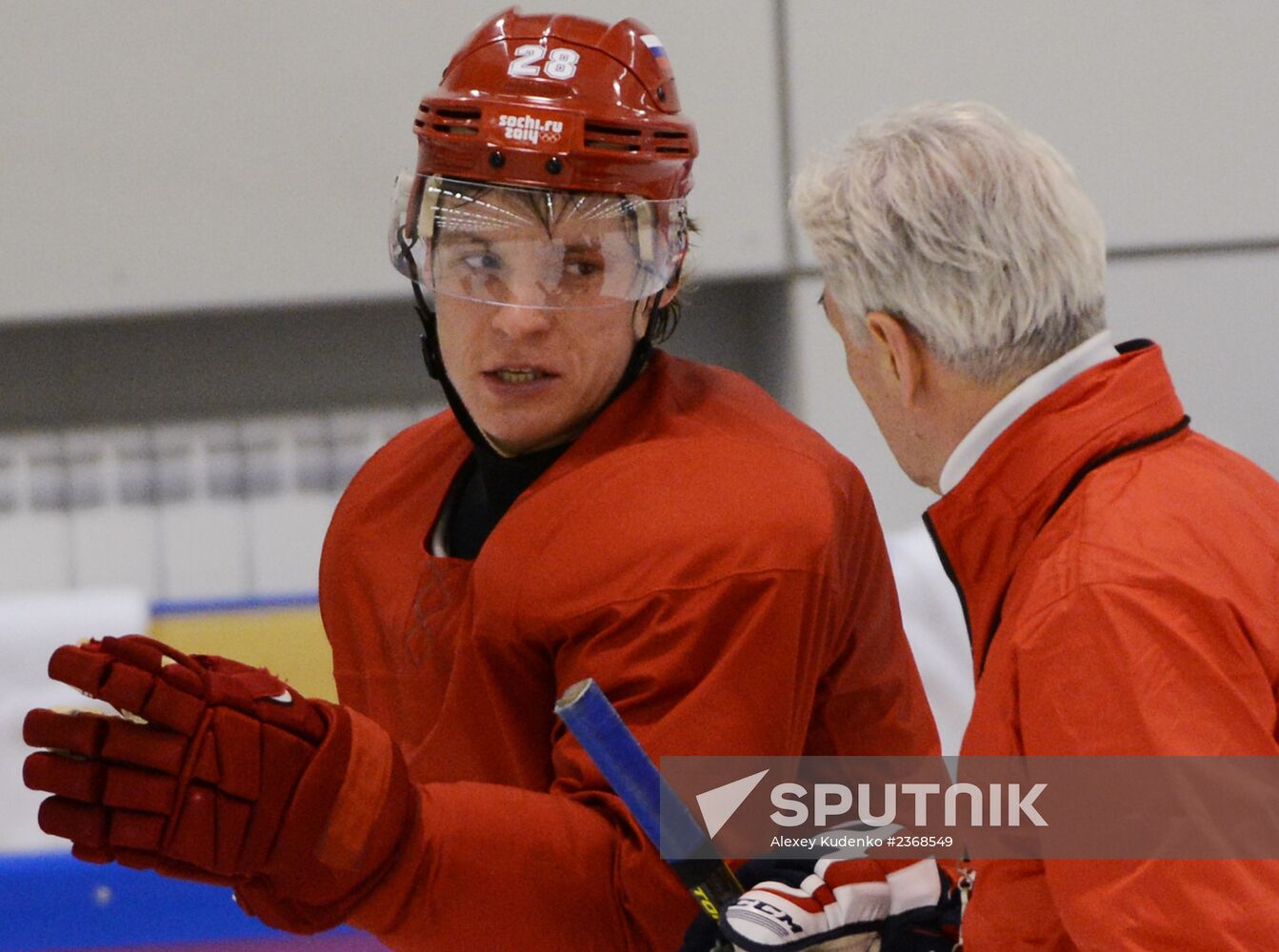 2014. Olympics. Hockey. Training session of Russian men's national team