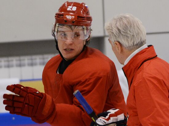 2014. Olympics. Hockey. Training session of Russian men's national team