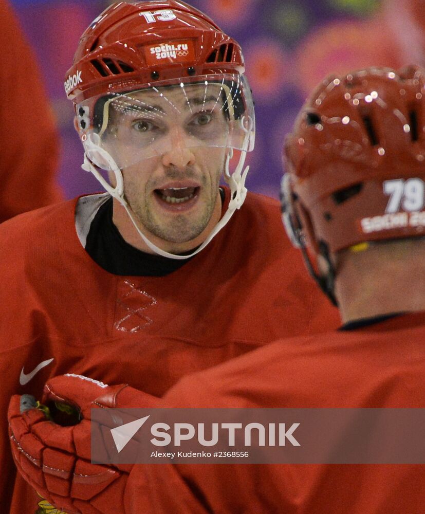 2014. Olympics. Hockey. Training session of Russian men's national team