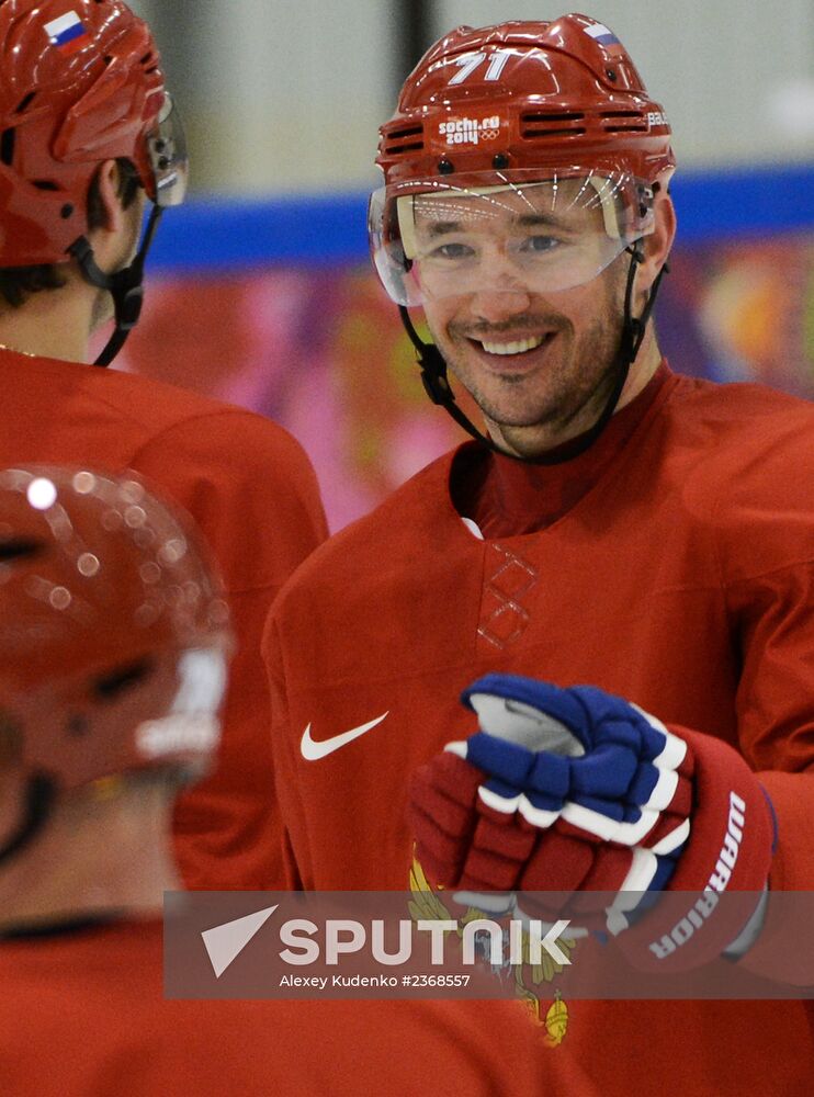2014. Olympics. Hockey. Training session of Russian men's national team