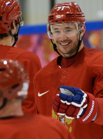 2014. Olympics. Hockey. Training session of Russian men's national team