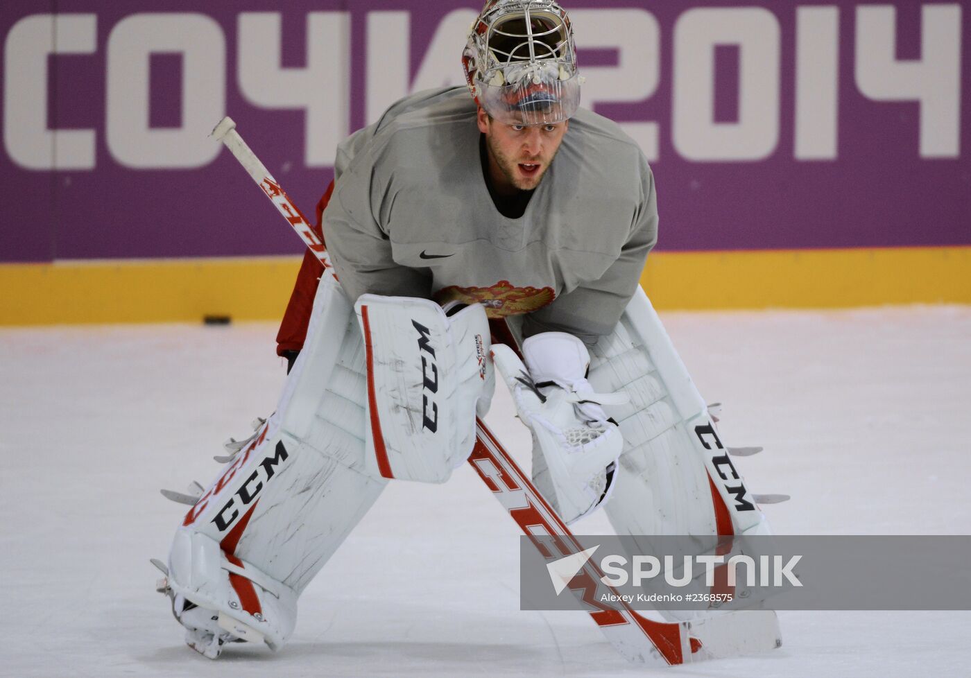 2014. Olympics. Hockey. Training session of Russian men's national team