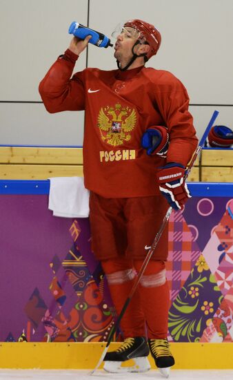 2014. Olympics. Hockey. Training session of Russian men's national team