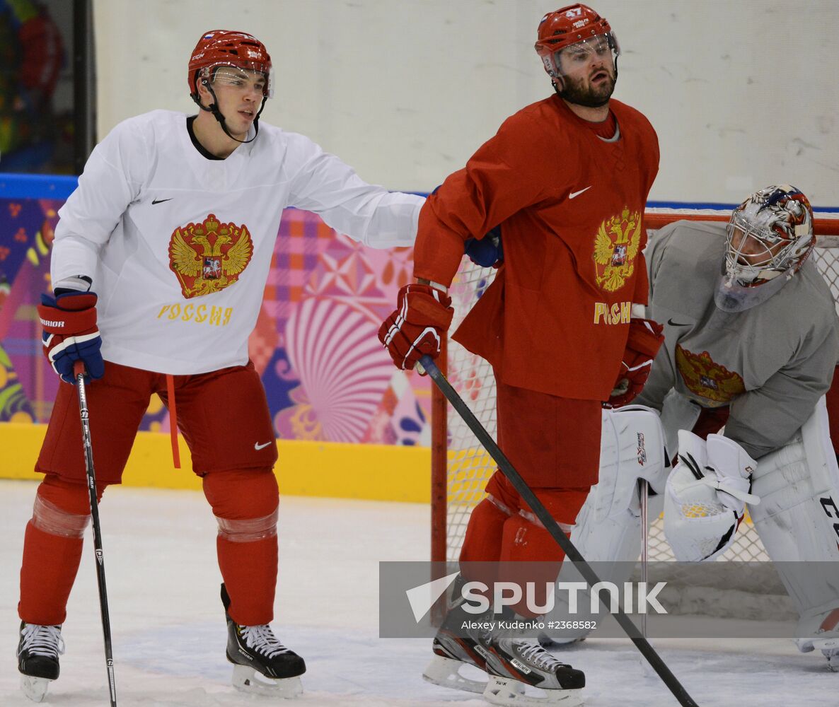 2014 Winter Olympics. Ice hockey. Russian national team' training