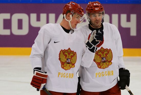 2014. Olympics. Hockey. Training session of Russian men's national team