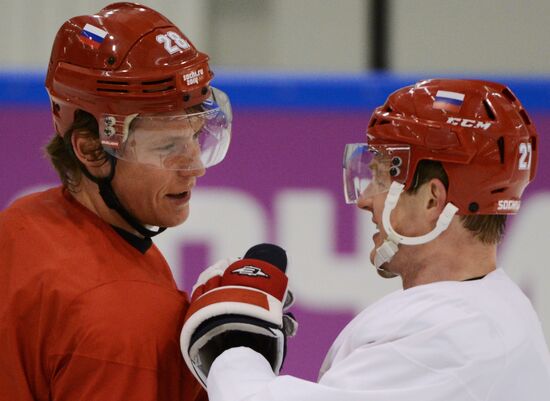 2014. Olympics. Hockey. Training session of Russian men's national team