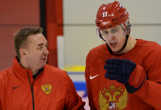 2014 Winter Olympics. Ice hockey. Russian national team' training