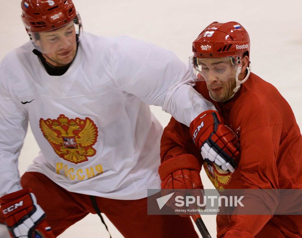 2014 Winter Olympics. Ice hockey. Russian national team' training