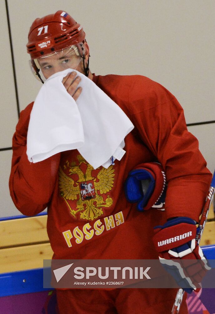 2014 Winter Olympics. Ice hockey. Russian national team' training