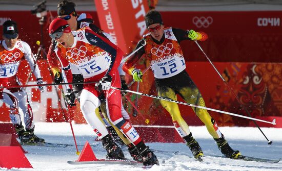 2014 Winter Olympics. Nordic combined. Individual race. Normal hill