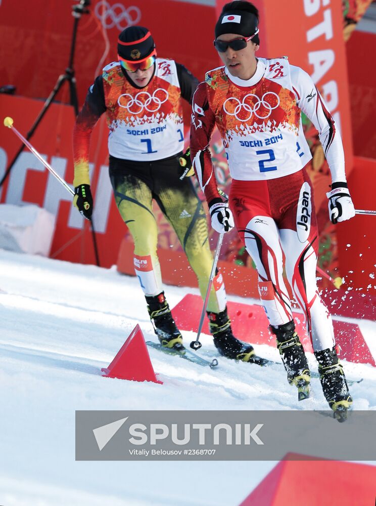 2014 Winter Olympics. Nordic combined. Individual race. Normal hill
