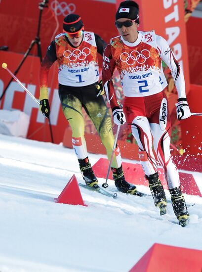 2014 Winter Olympics. Nordic combined. Individual race. Normal hill