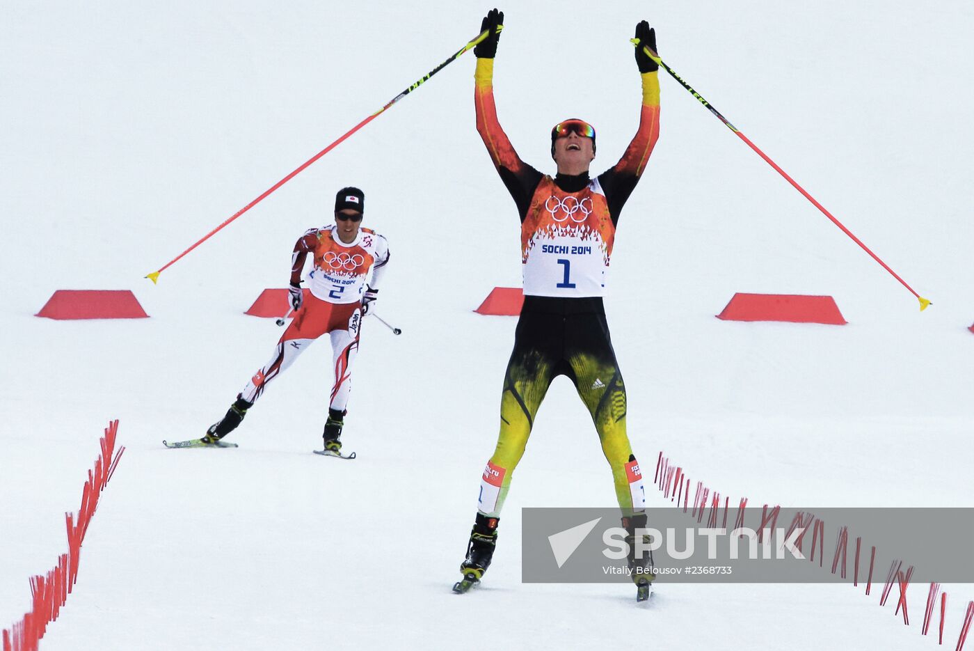 2014 Winter Olympics. Nordic combined. Individual race. Normal hill