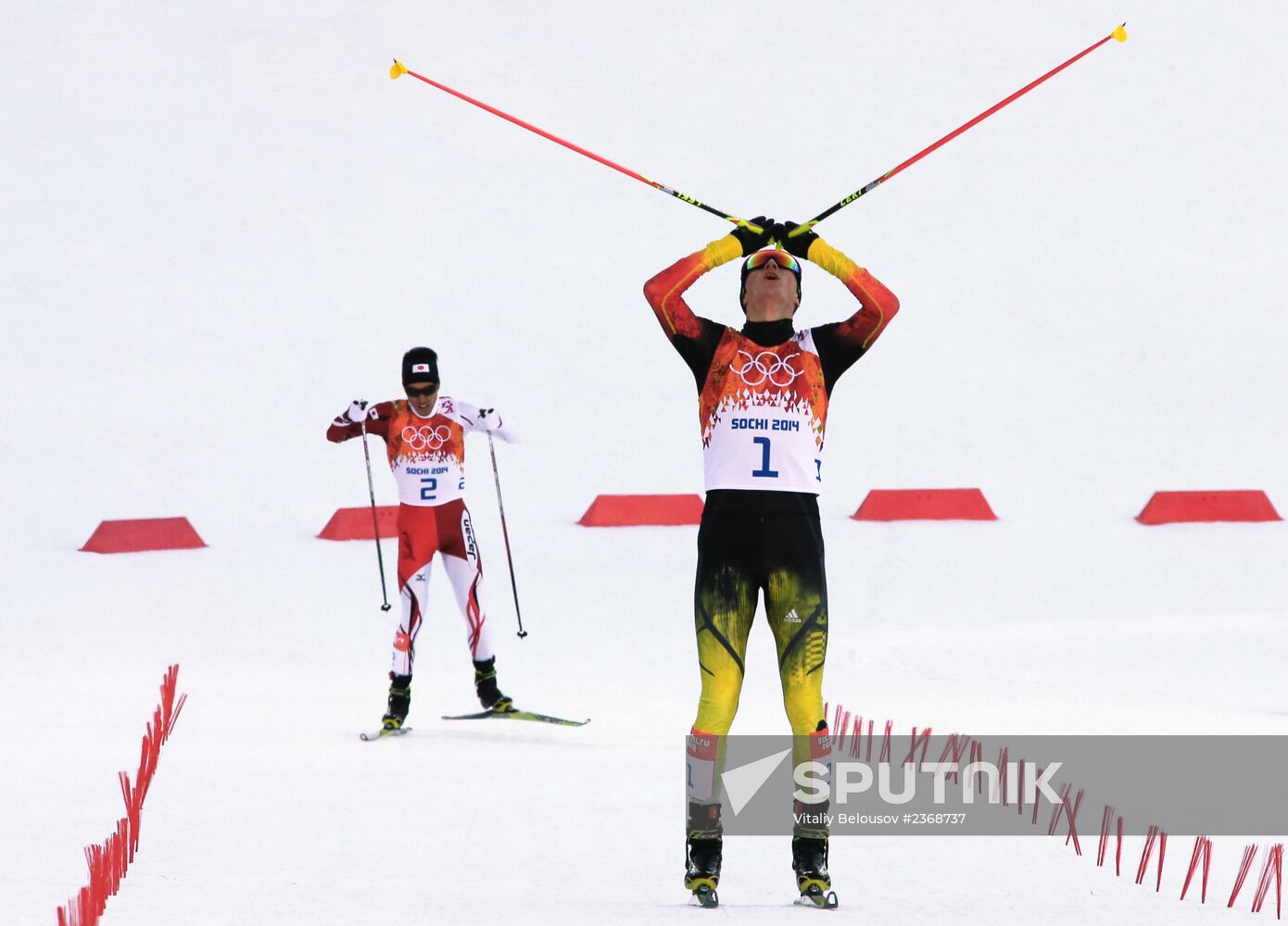 2014 Winter Olympics. Nordic combined. Individual race. Normal hill