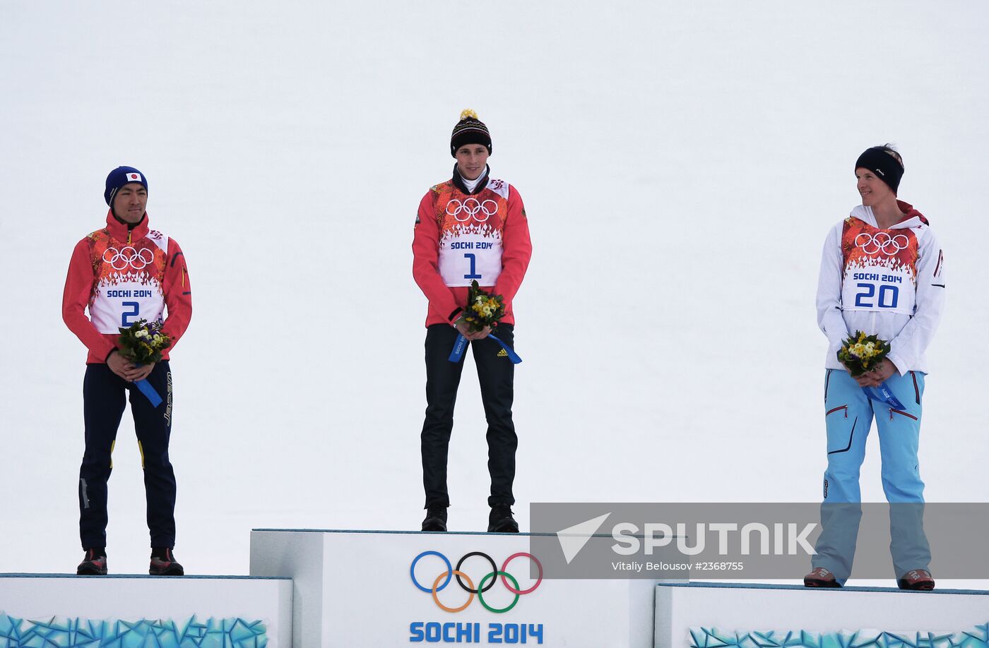 2014 Winter Olympics. Nordic combined. Individual race. Normal hill