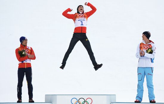 2014 Winter Olympics. Nordic combined. Individual race. Normal hill