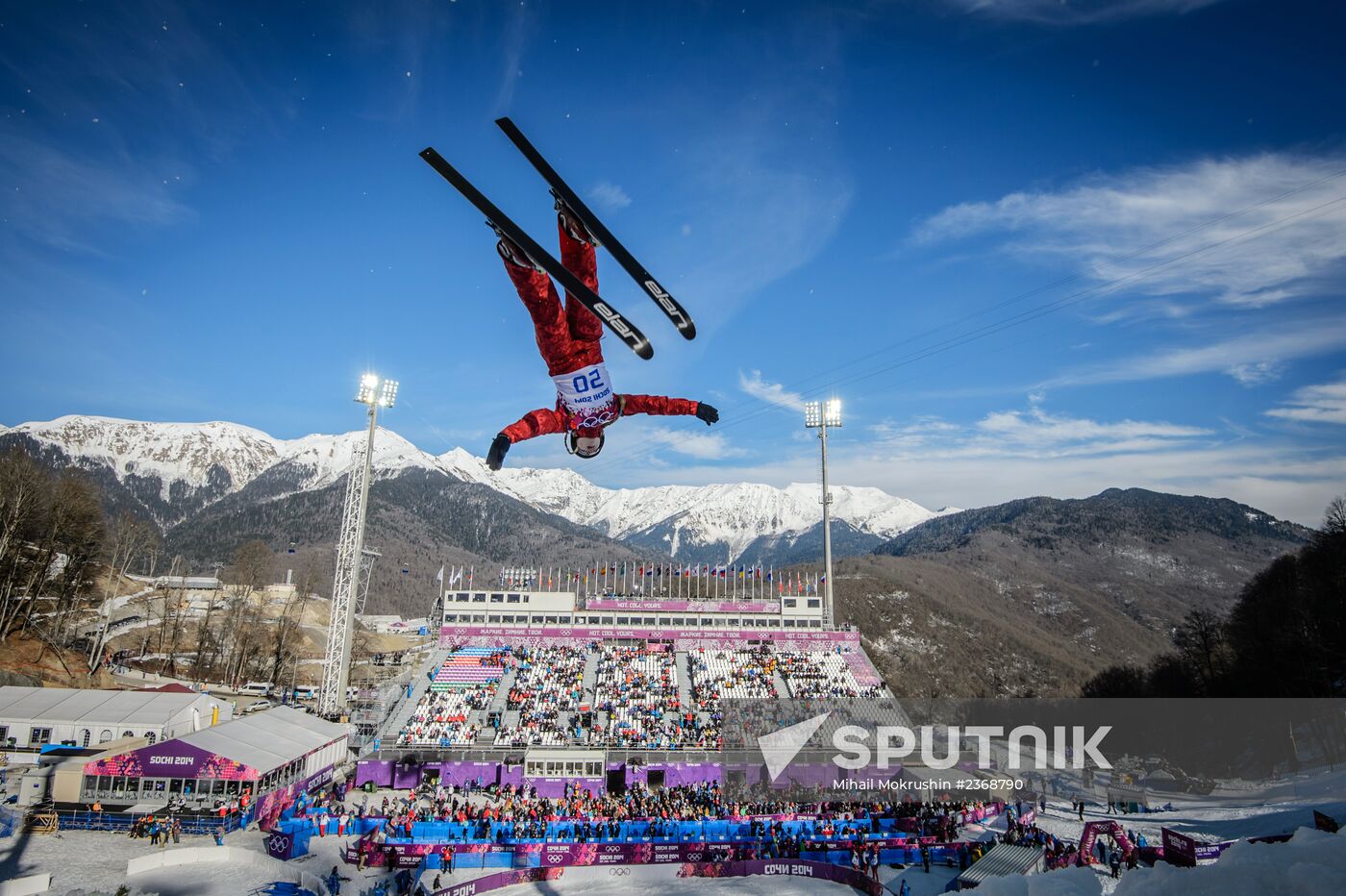 2014 Winter Olympics. Freestyle skiing. Aerials. Training sessions