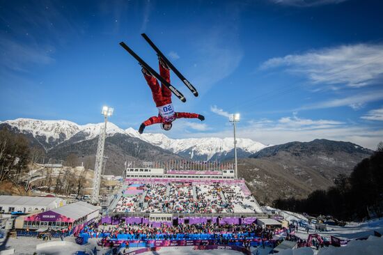 2014 Winter Olympics. Freestyle skiing. Aerials. Training sessions