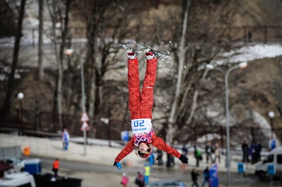 2014 Winter Olympics. Freestyle skiing. Aerials. Training sessions