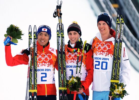 2014 Winter Olympics. Nordic combined. Individual race. Normal hill