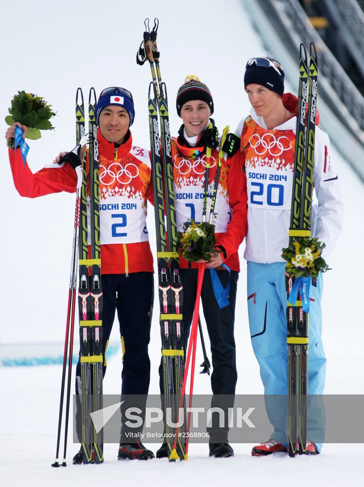 2014 Winter Olympics. Nordic combined. Individual race. Normal hill