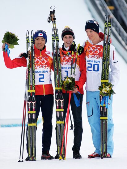 2014 Winter Olympics. Nordic combined. Individual race. Normal hill