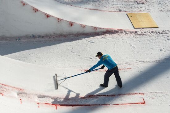 2014 Winter Olympics. Freestyle skiing. Women. Aerials. Trainings