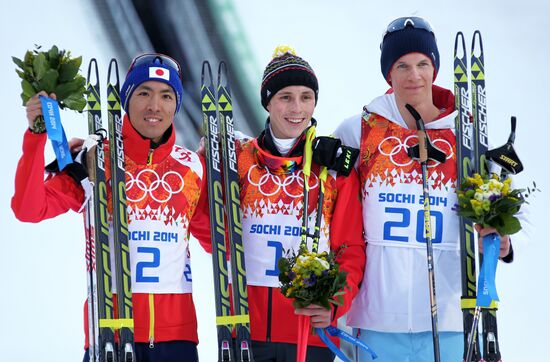 2014 Winter Olympics. Nordic combined. Individual race. Normal hill