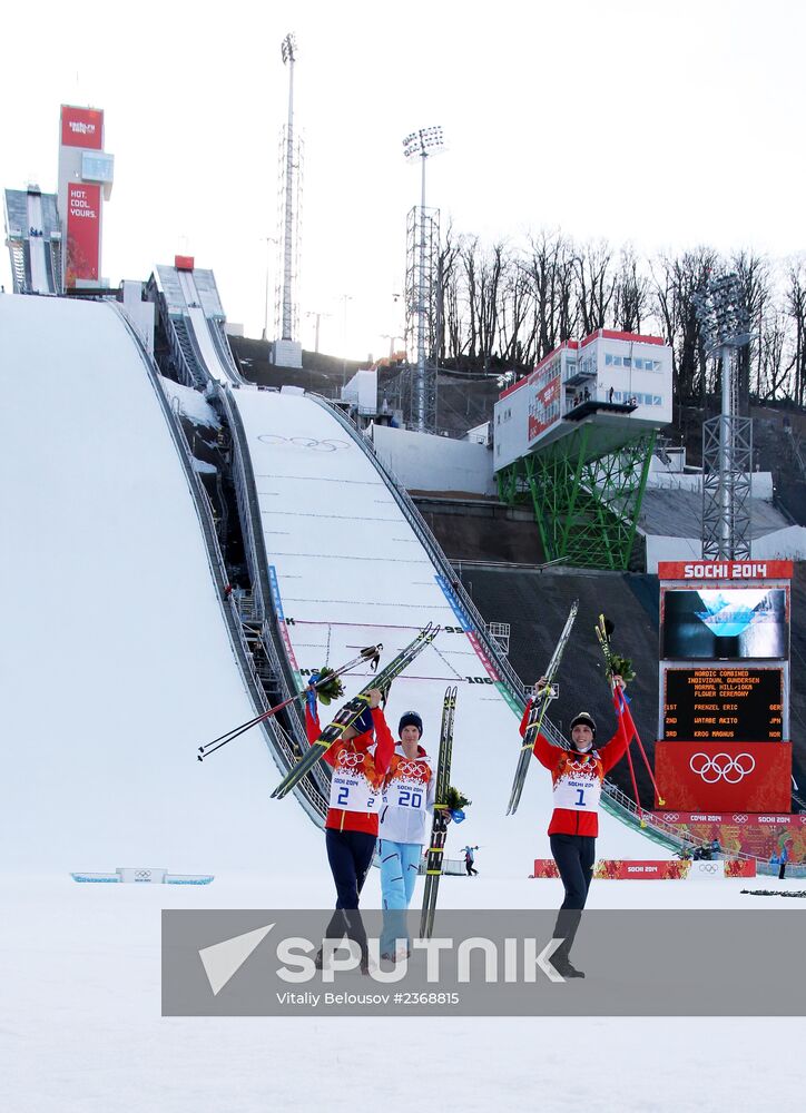 2014 Winter Olympics. Nordic combined. Individual race. Normal hill
